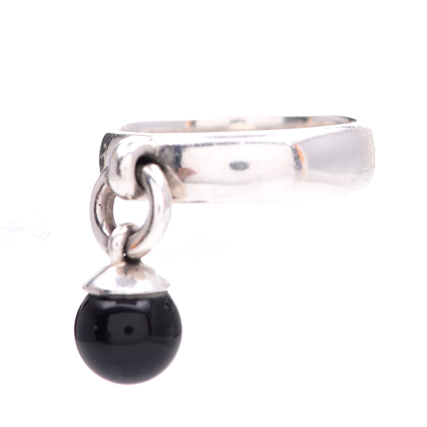 Sterling Silver Onyx Fascination Ball Ring 56.5 7.75