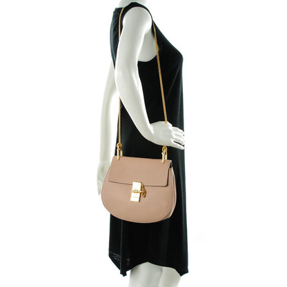 Chloe Grained Calfskin Medium Drew Shoulder Bag Cement Pink 2 of 7
