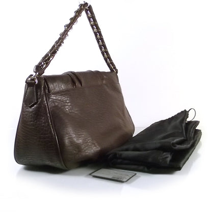 Fendi Crinkled Lambskin Mia Shoulder Flap Cognac 3 of 8