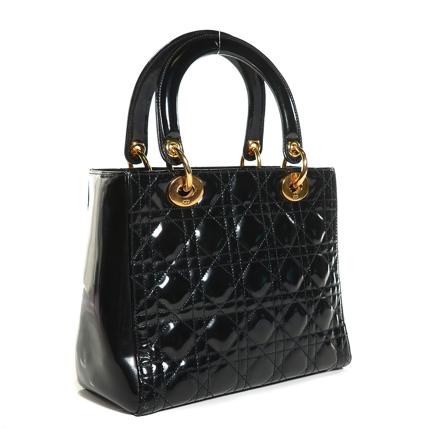 Patent Cannage Medium Lady Dior Black