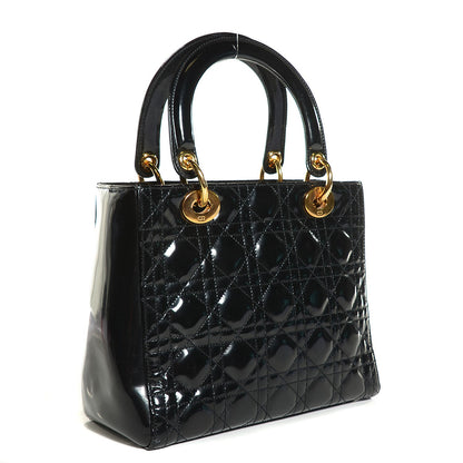 Christian Dior Patent Cannage Medium Lady Dior Black 3 of 8
