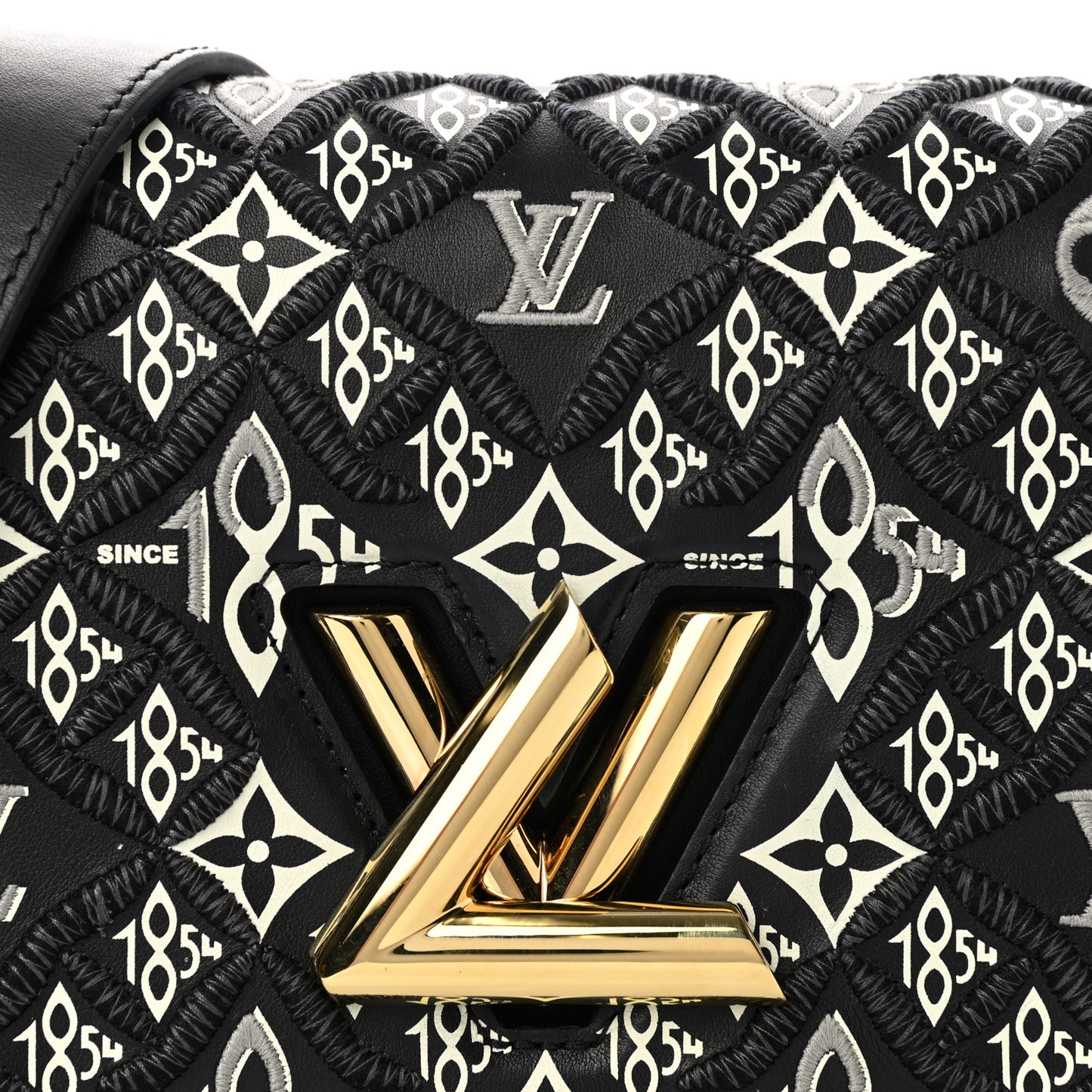 Calfskin Since 1854 Embroidered Twist MM Black