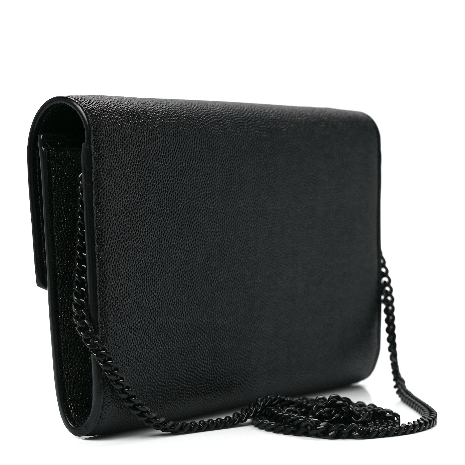 Saint Laurent Grain de Poudre Uptown Chain Wallet Black 3 of 10