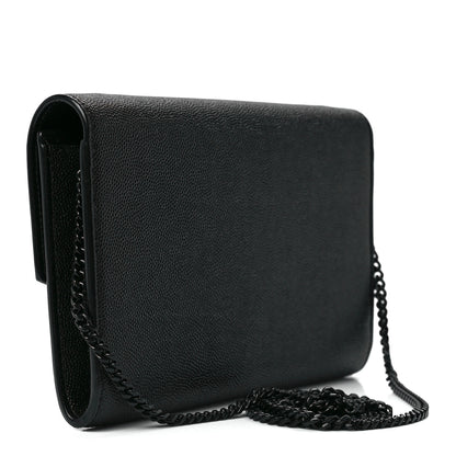 Saint Laurent Grain de Poudre Uptown Chain Wallet Black 3 of 10