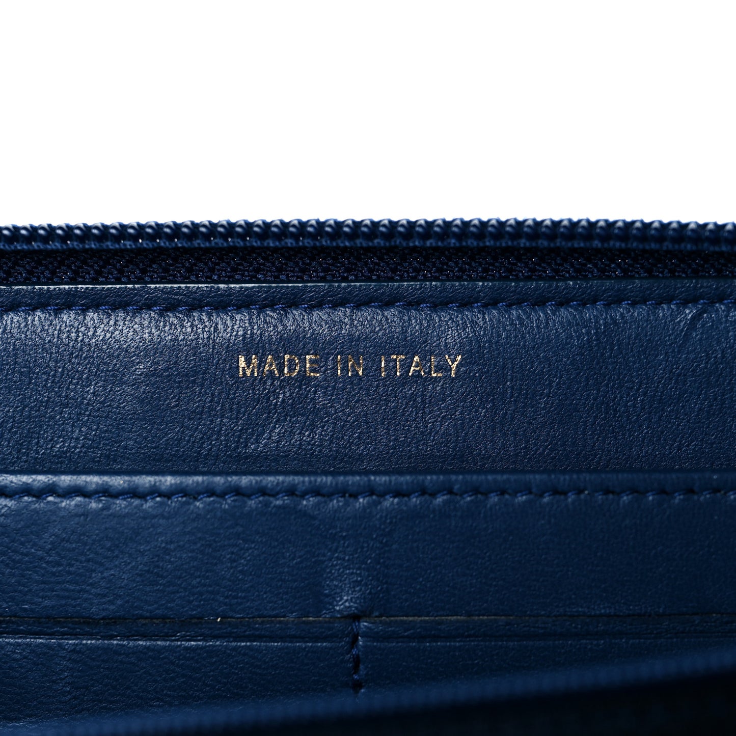Lambskin Quilted Boy Zip Around Wallet Marine