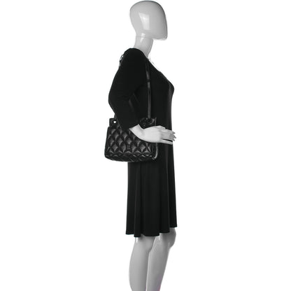 Balenciaga Nappa Calfskin Quilted Medium Touch B Shoulder Bag Black 2 of 11