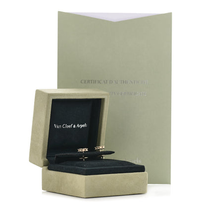 Van Cleef & Arpels 18K Yellow Gold Mother of Pearl Sweet Alhambra Earrings 6 of 6