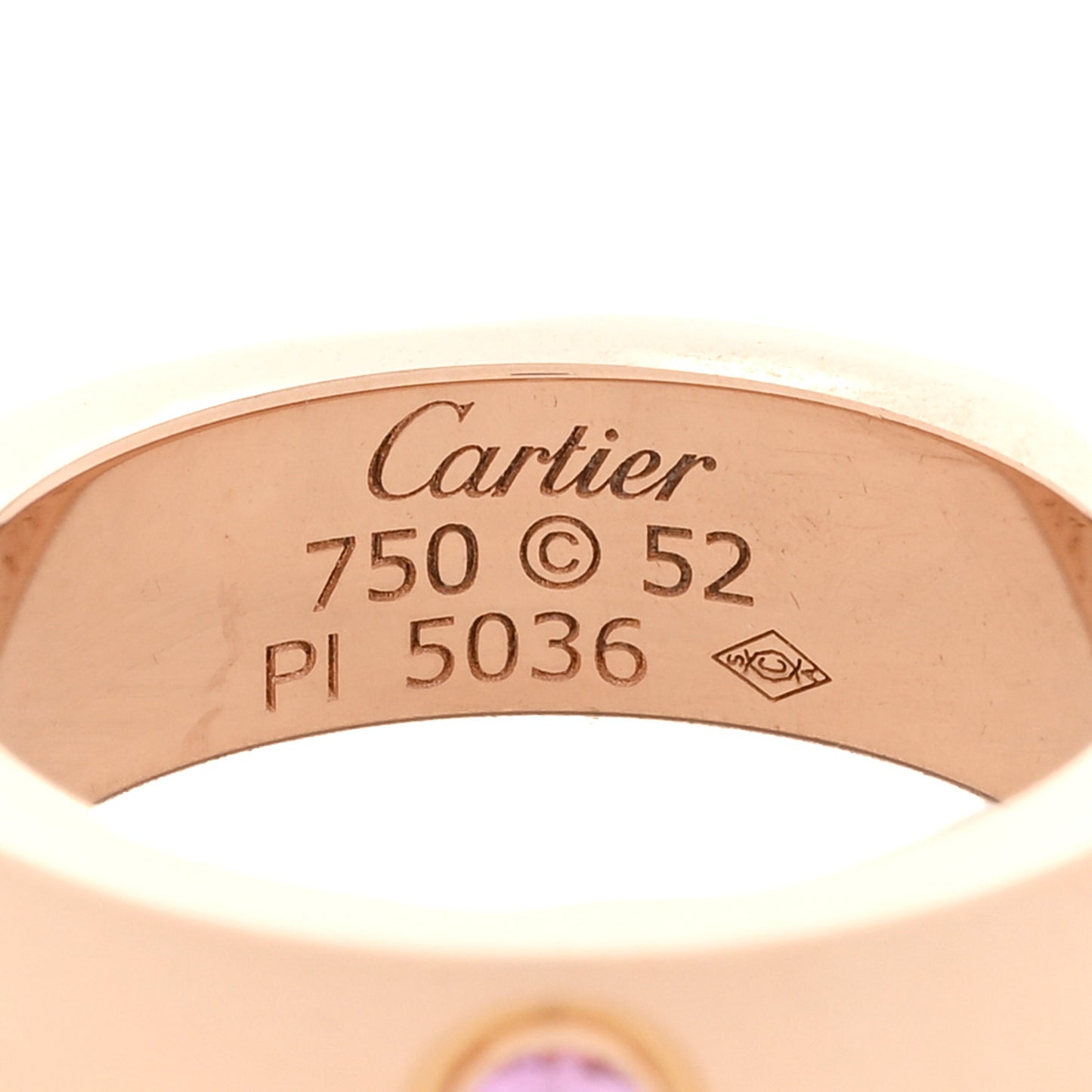 18K Pink Gold Pink Sapphire 5.5mm LOVE Ring 52 6