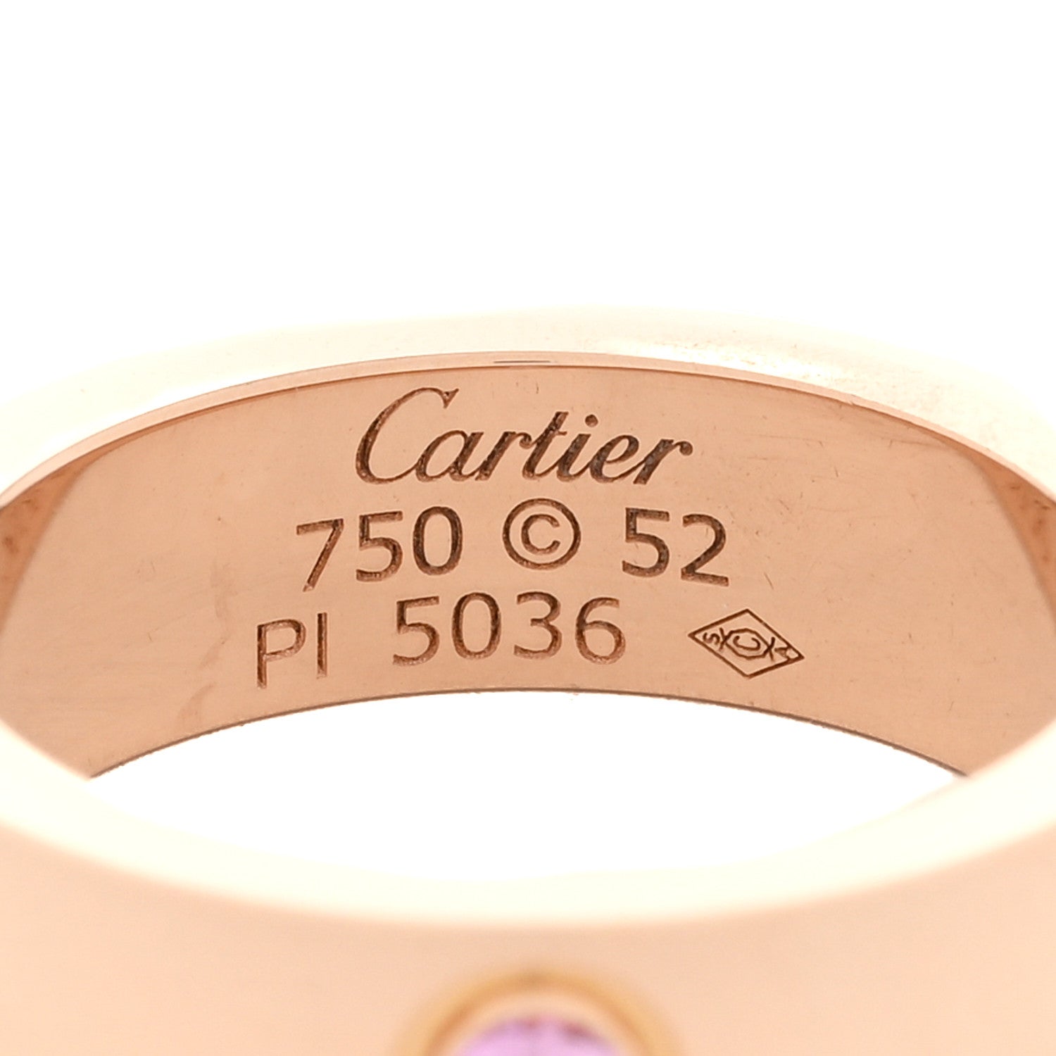 Cartier 18K Pink Gold Pink Sapphire 5.5mm LOVE Ring 52 6 4 of 5