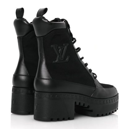 Louis Vuitton Canvas Laureate Platform Desert Boots 38.5 Black 5 of 11