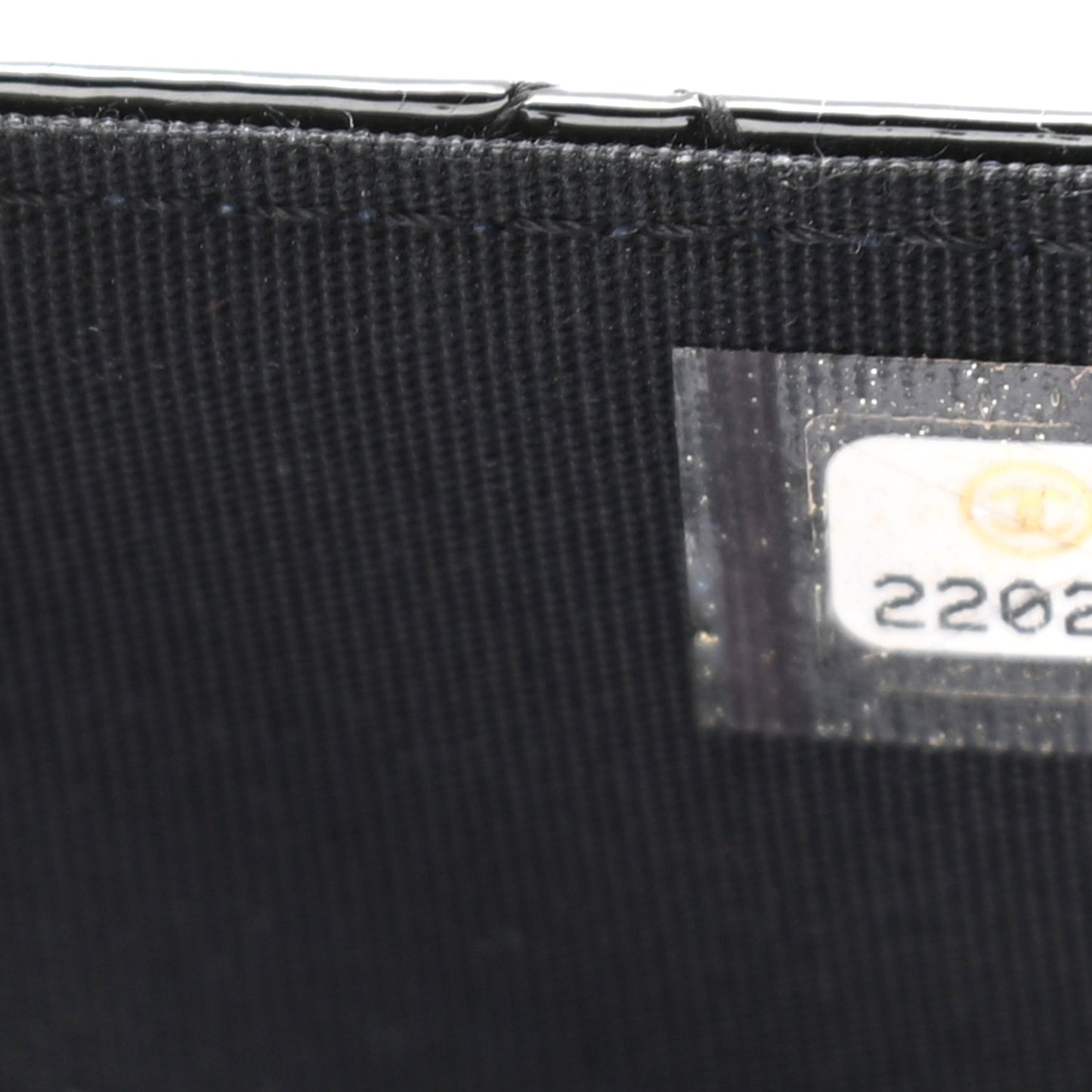 Patent Quilted Golden Class Wallet on Chain WOC Black