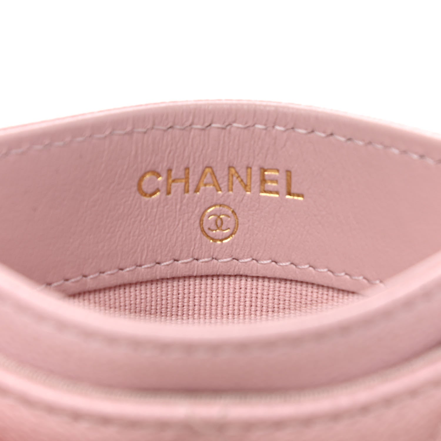 Chanel Caviar Quilted Studded CC Card Holder Light Pink 6 of 9