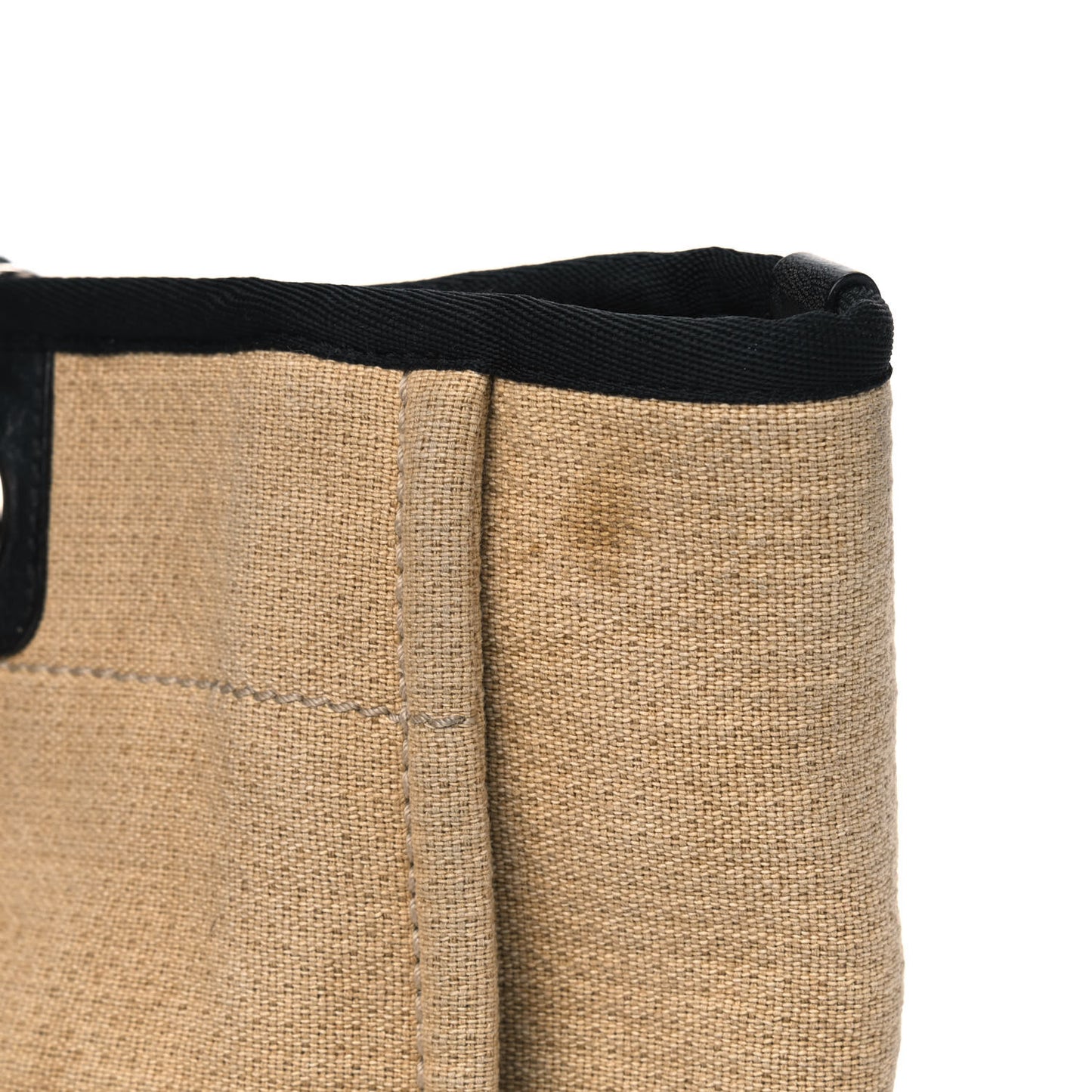 Canvas Small Deauville Tote Beige Black