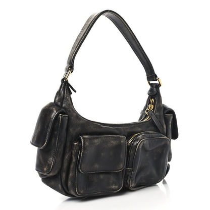 Miu Miu Distressed Nappa Pocket Bag  Sand Coffee 3 of 9
