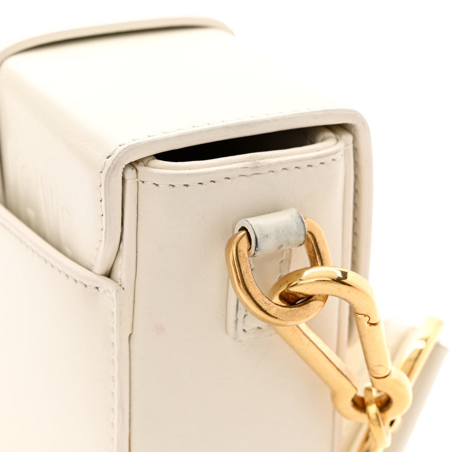 Smooth Calfskin 30 Montaigne Box Bag White