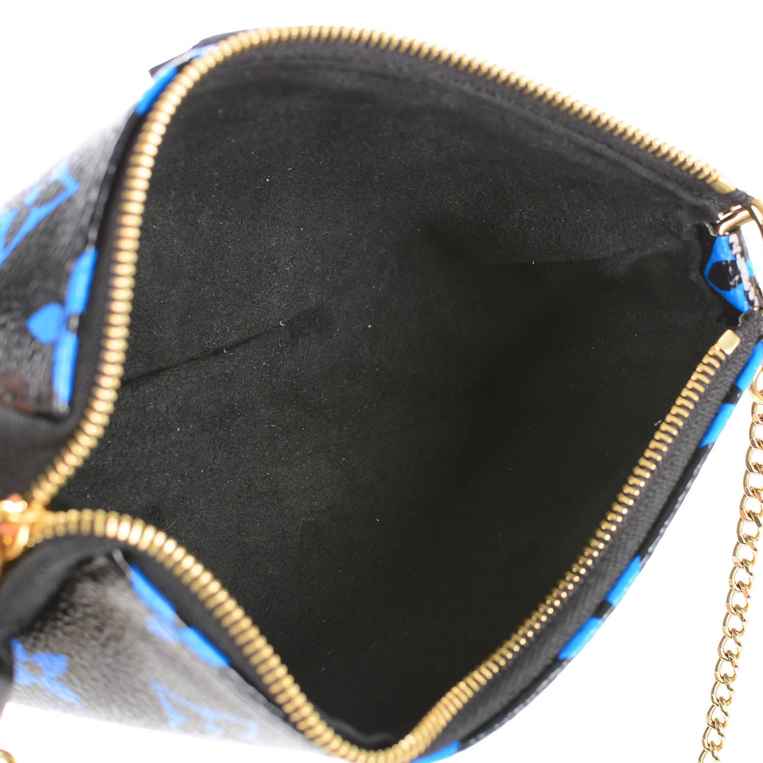 Louis Vuitton Colored Monogram Mini Pochette Accessories Blue Black 5 of 7