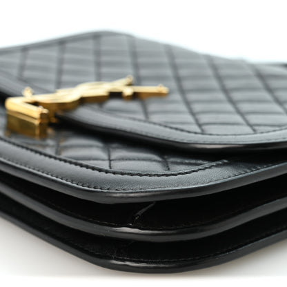 Saint Laurent Lambskin Quilted Monogram Medium Solferino Satchel Black 10 of 10