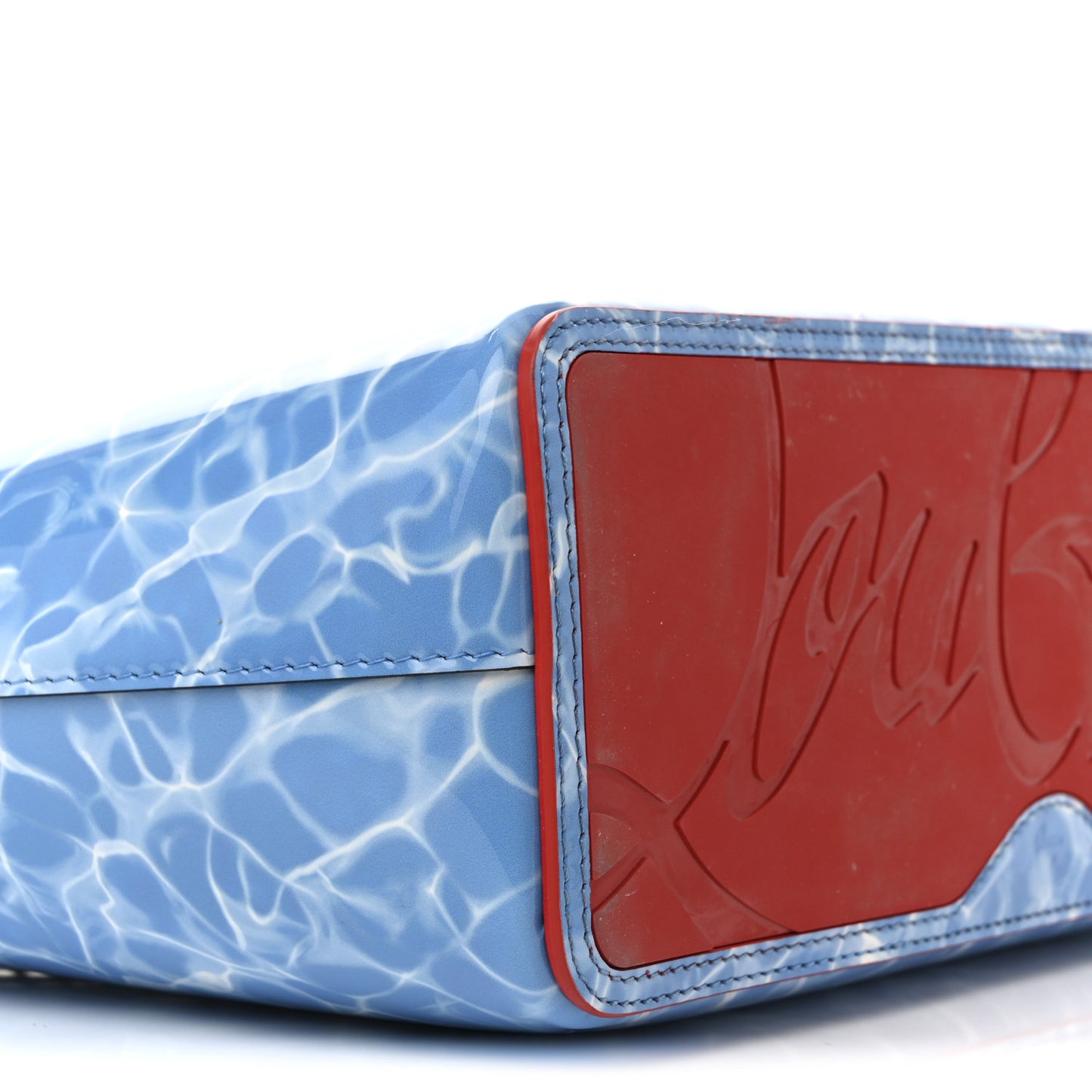 Patent Calfskin Splash Cabata Tote Blue