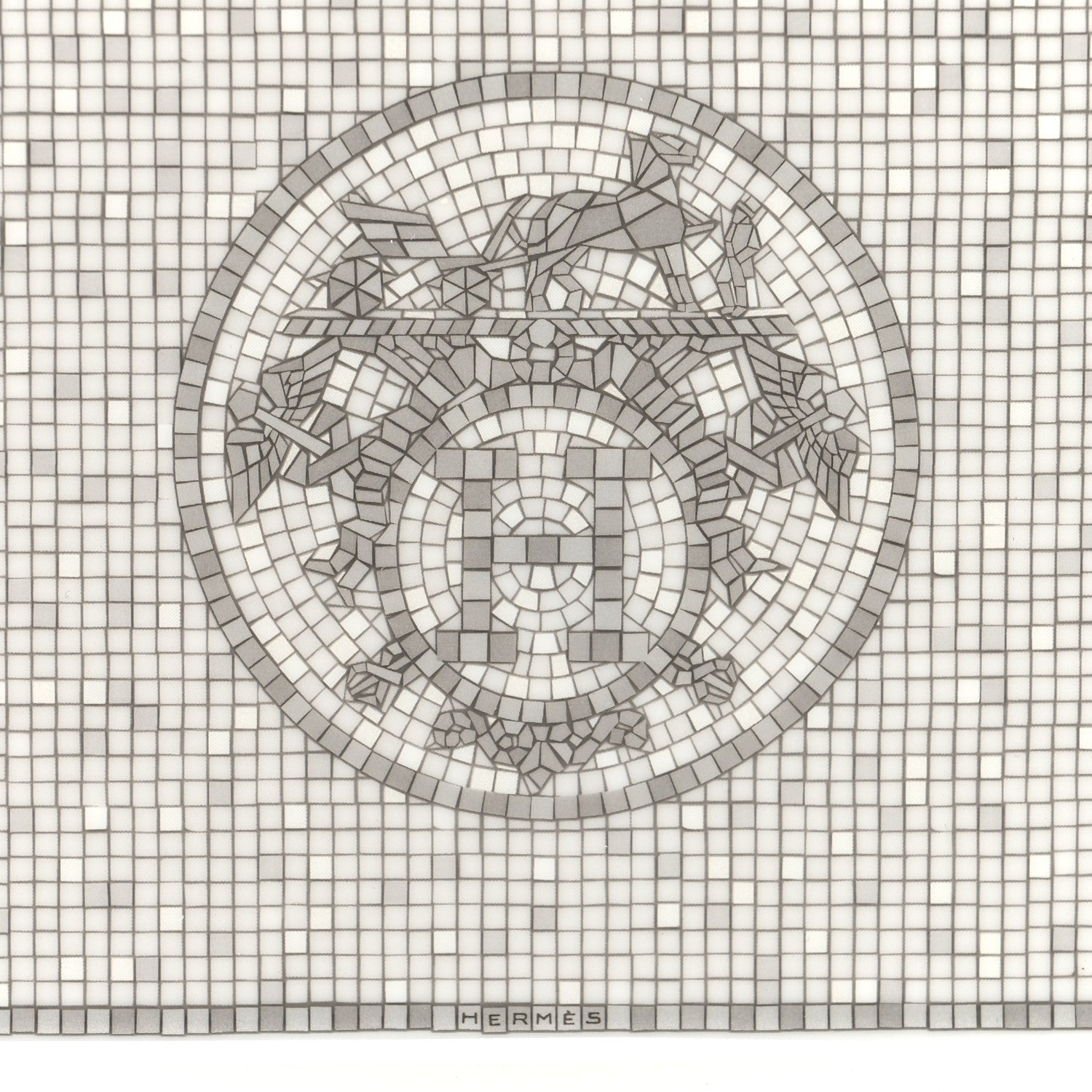 Hermes Porcelain Mosaique au 24 Platine Sushi Plate 5 of 8