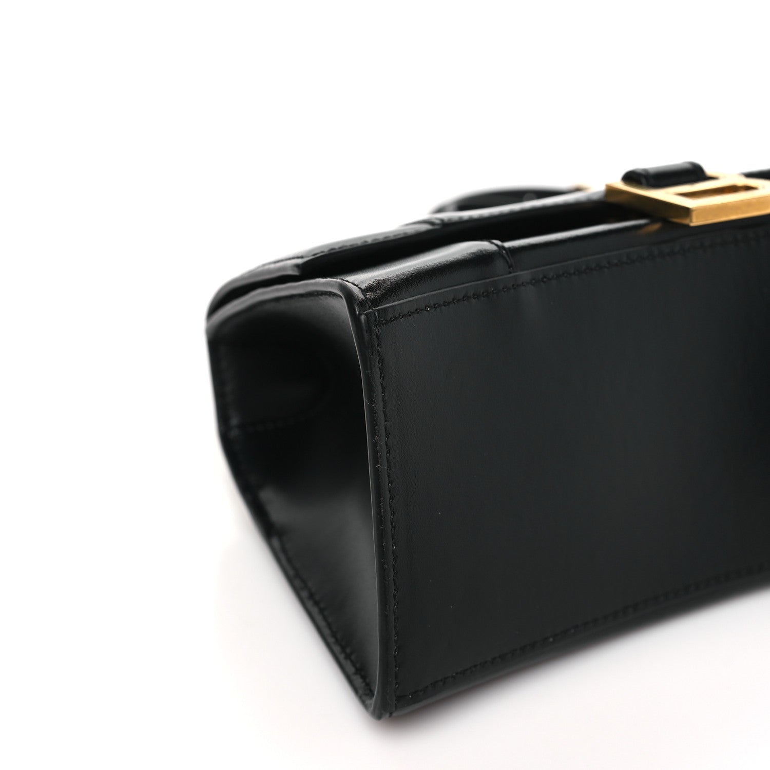Balenciaga Shiny Box Calfskin Small Hourglass Top Handle Bag Black 9 of 11