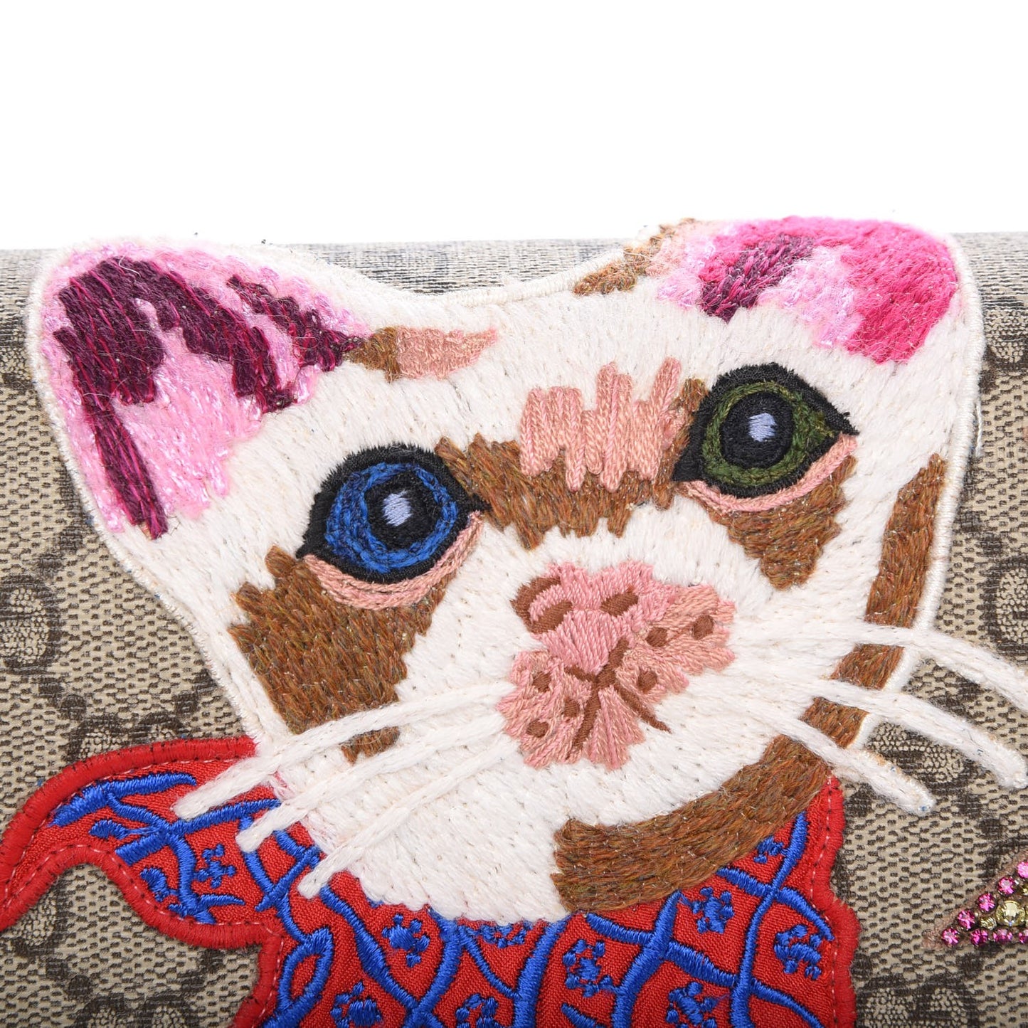 GG Supreme Monogram Embroidered Medium Dionysus Shoulder Bag Blue