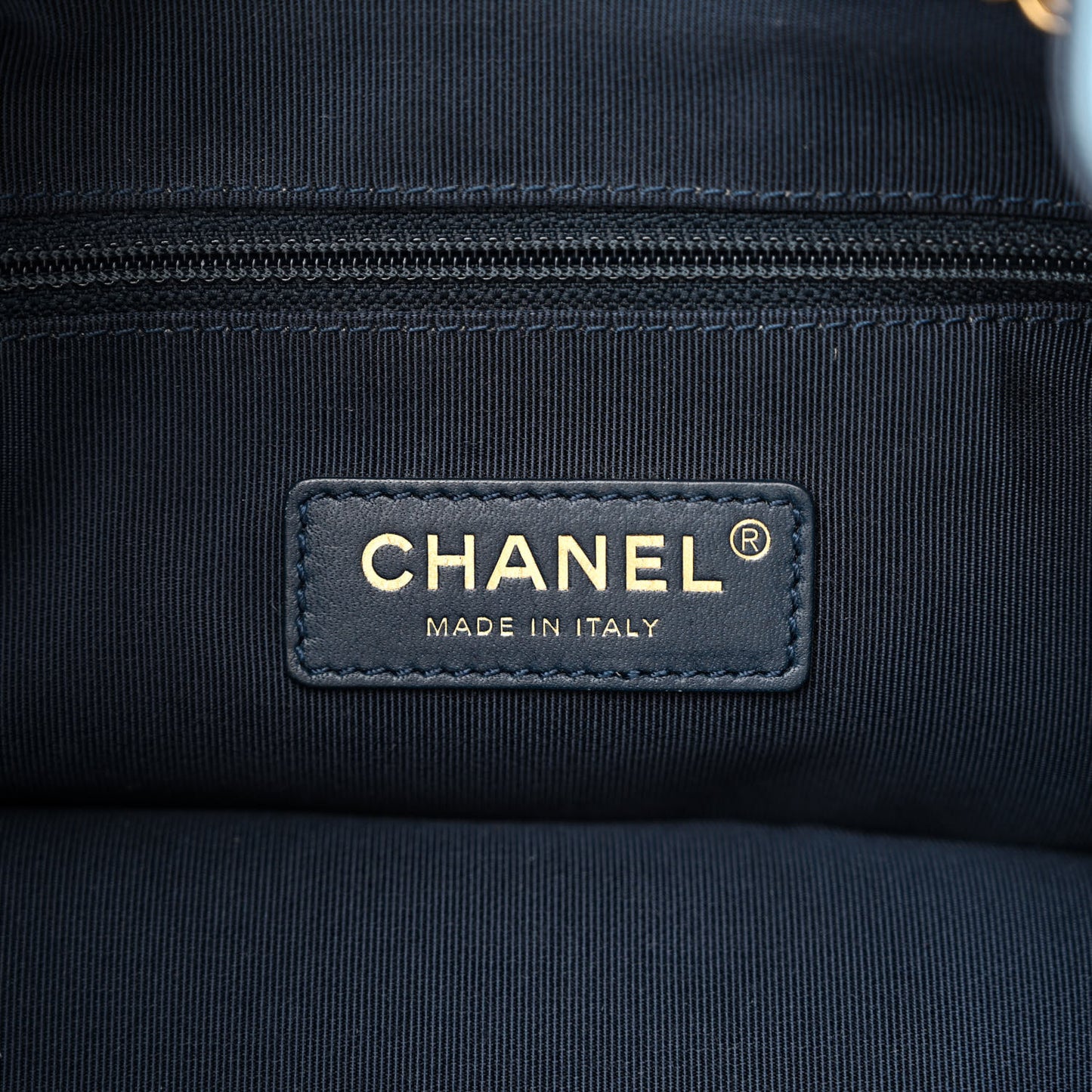 Grained Calfskin Lambskin CC Drawstring Bag Light Blue