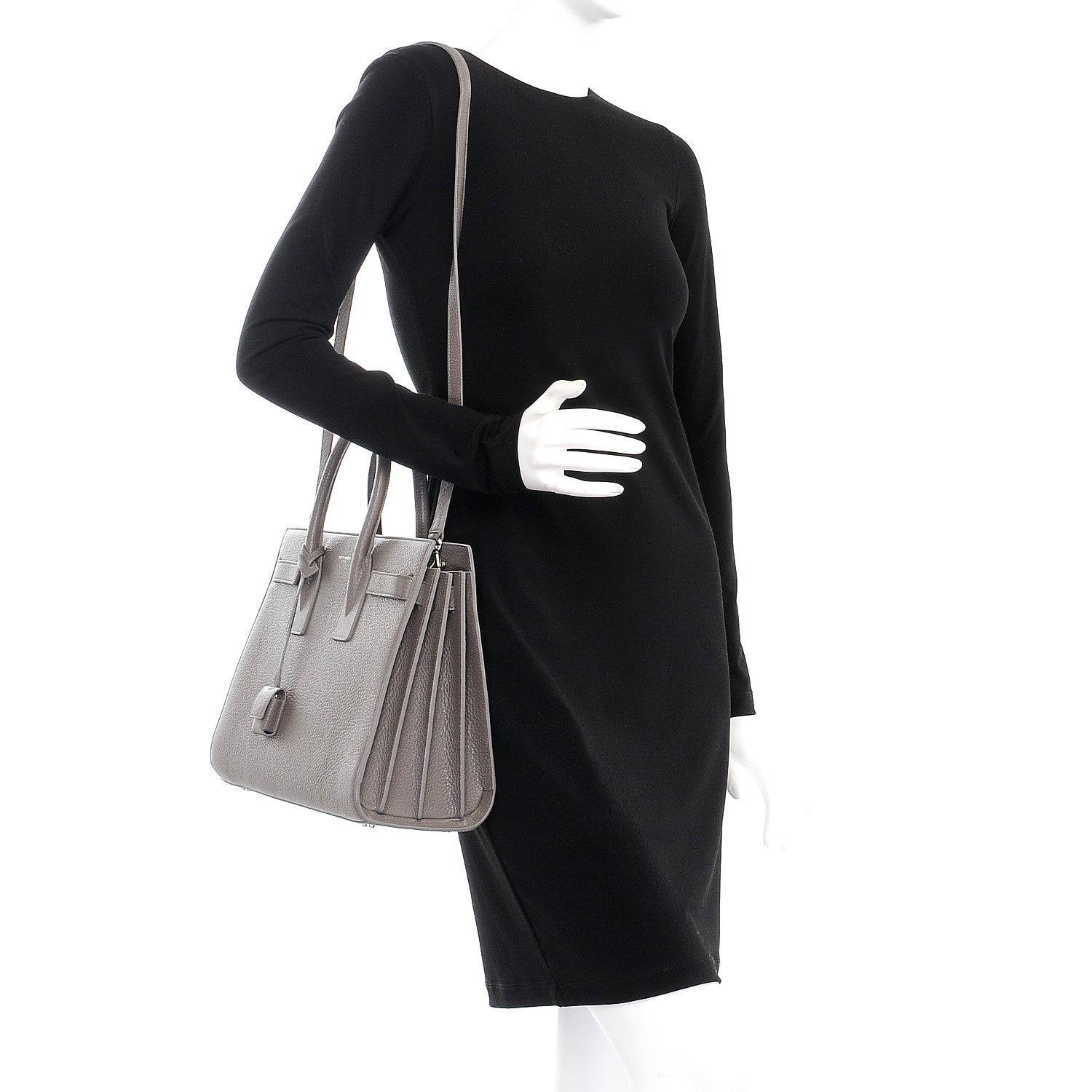 Saint Laurent Grained Calfskin Small Sac De Jour Dark Anthracite 2 of 8