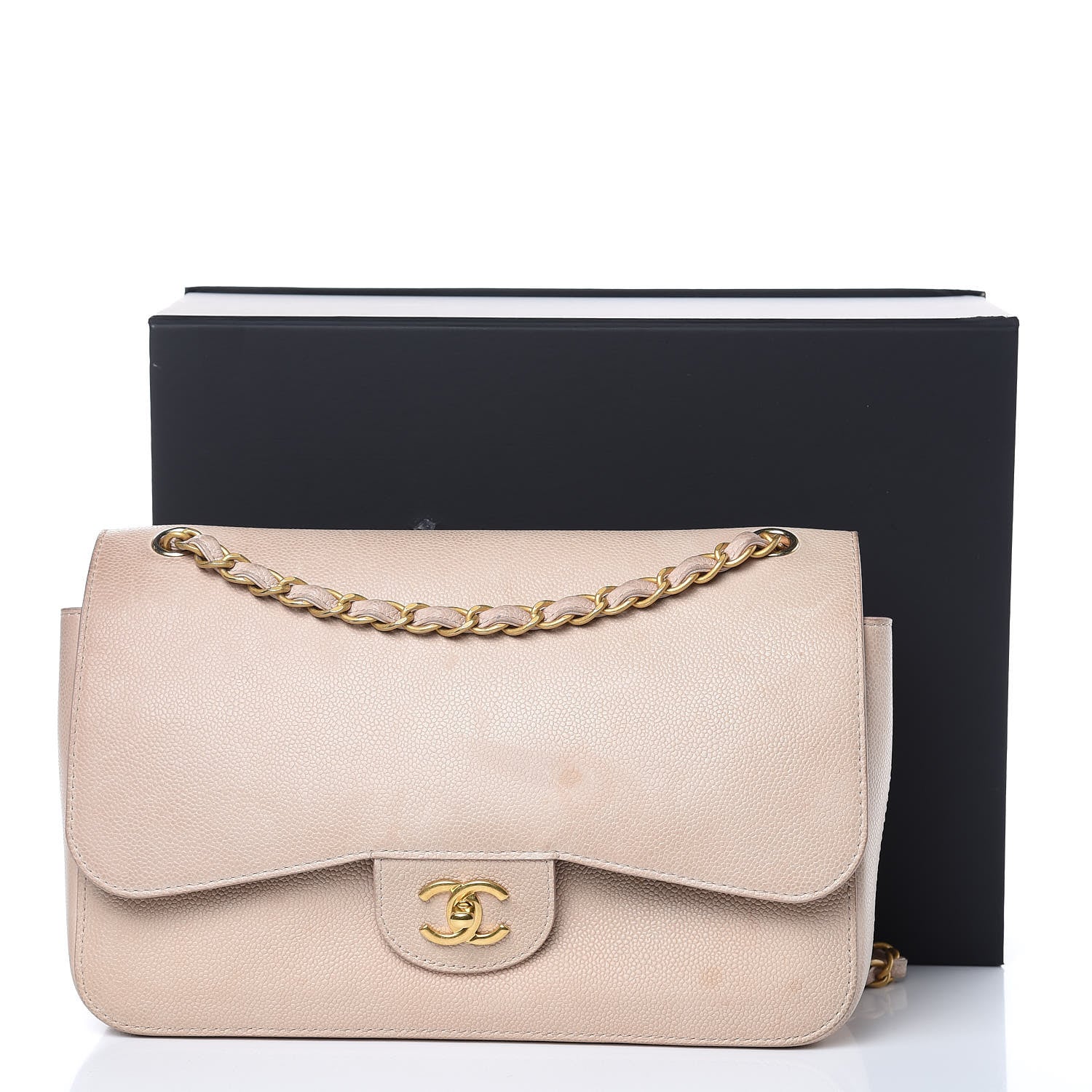 Chanel Grained Calfskin Jumbo Classic Pure Double Flap Nude 23 of 23