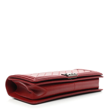 Chanel Lambskin Quilted Boy Flap Clutch Red 4 of 8
