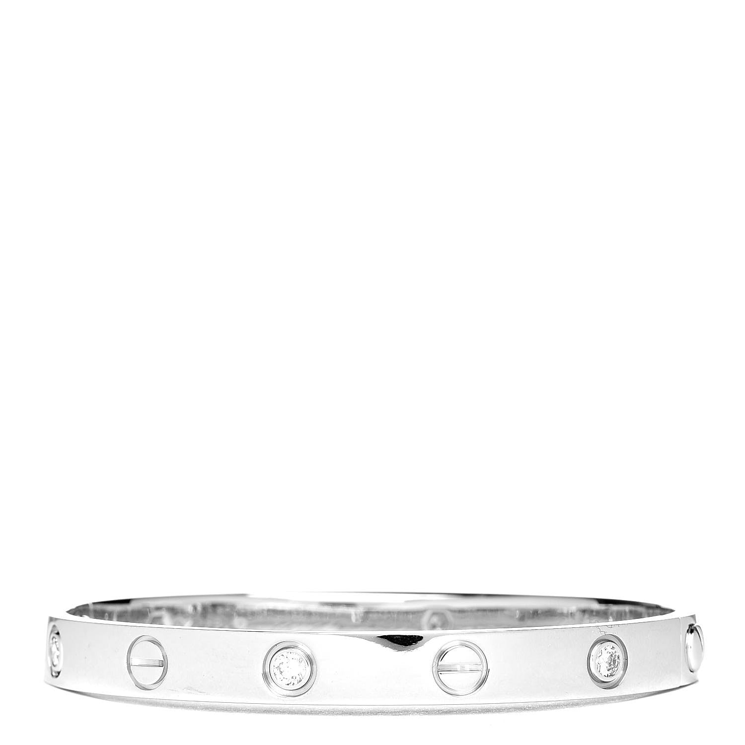 Cartier 18K White Gold 6 Diamond LOVE Bracelet 16 3 of 7