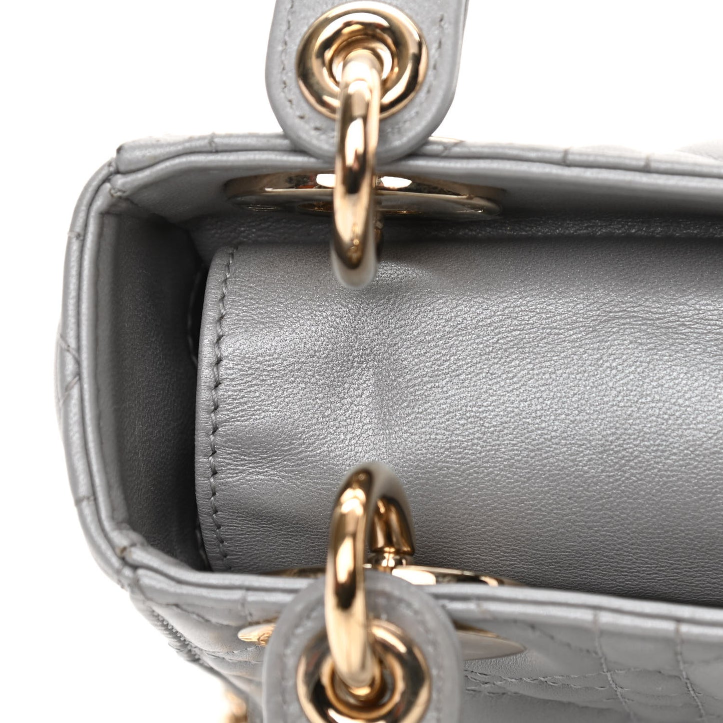 Lambskin Cannage Mini Lady Dior Grey