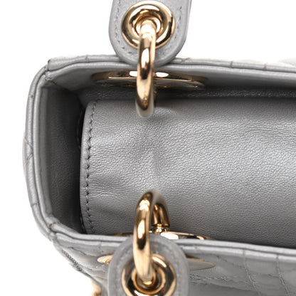 Christian Dior Lambskin Cannage Mini Lady Dior Grey 15 of 17