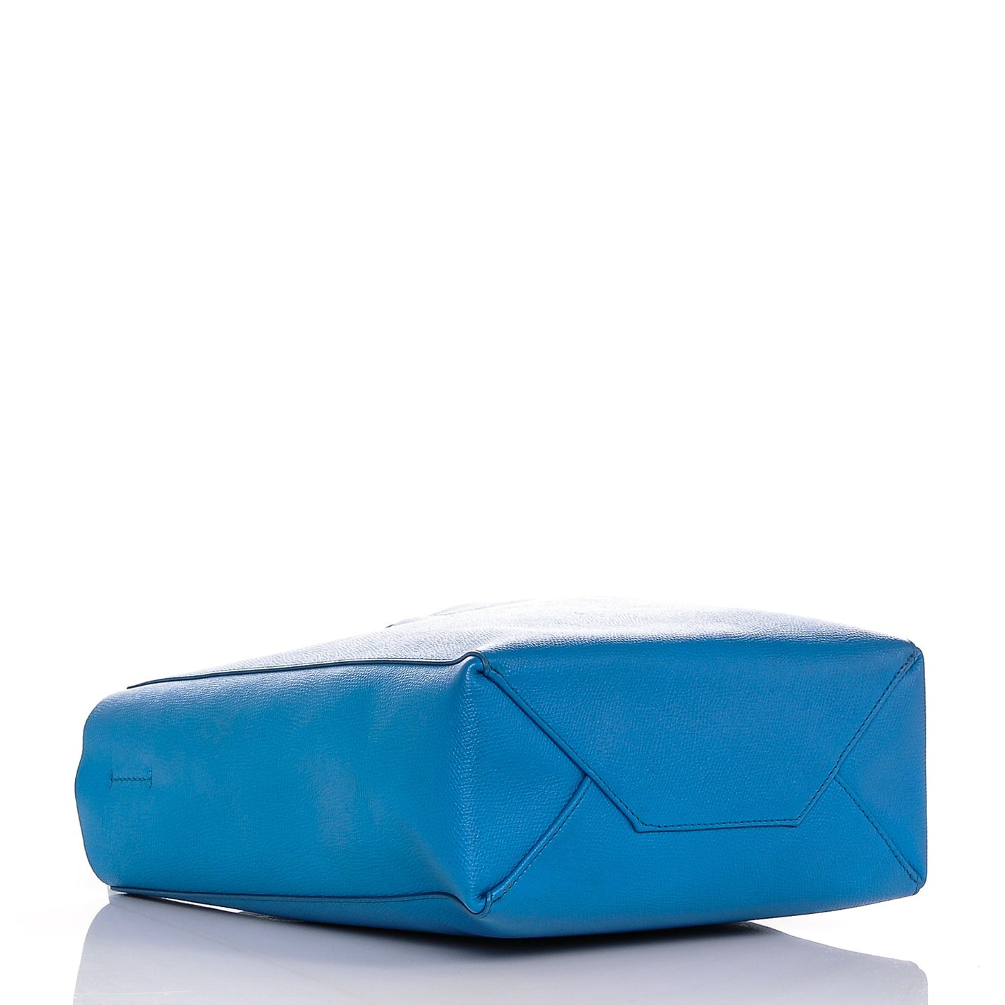 Grained Calfskin Small Vertical Cabas Turquoise