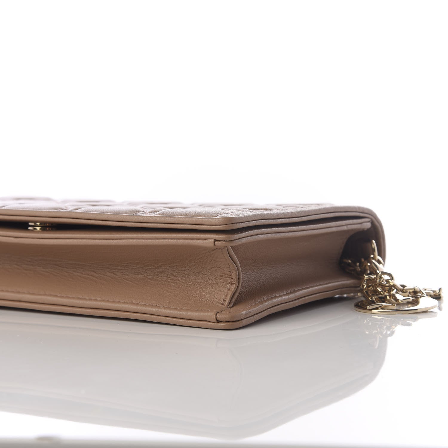 Christian Dior Lambskin Cannage Lady Dior Pouch Beige 12 of 13