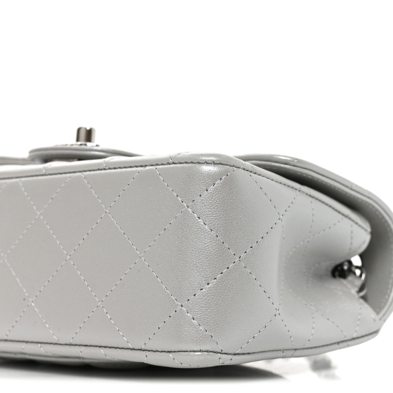 Chanel Metallic Lambskin Quilted Space Charms Mini Rectangular Flap Silver 10 of 10