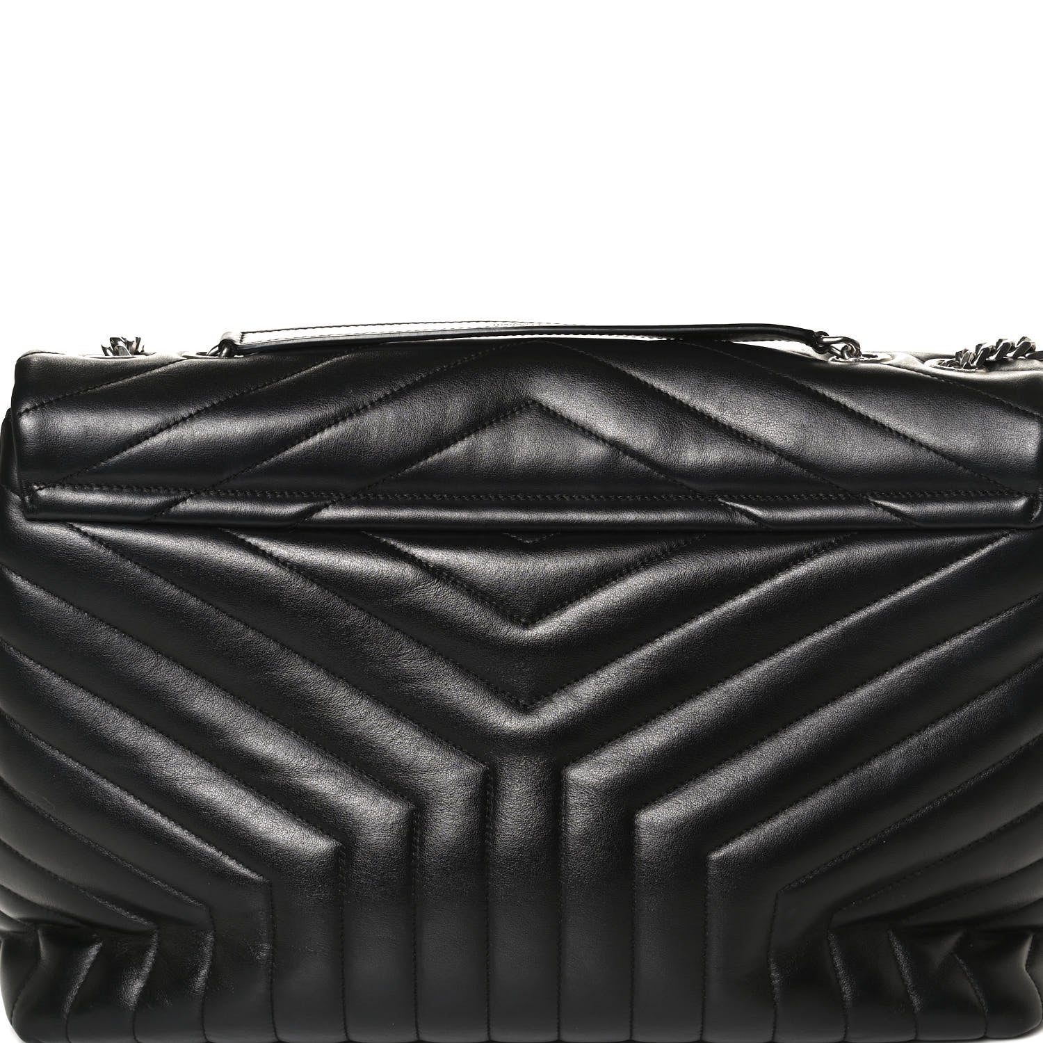 Saint Laurent Calfskin Y Quilted Monogram Large Loulou Chain Satchel Black 15 of 21