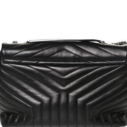 Saint Laurent Calfskin Y Quilted Monogram Large Loulou Chain Satchel Black 15 of 21