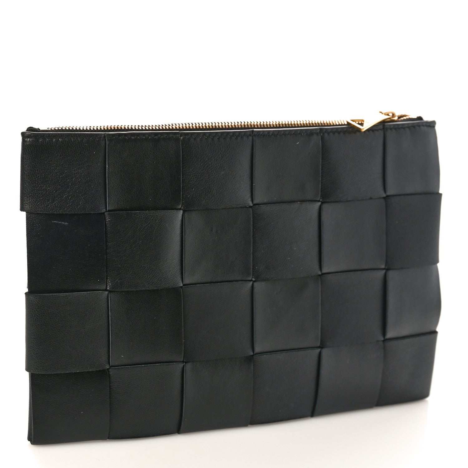 Bottega Veneta Nappa Maxi Intrecciato Small Cassette Flat Zip Pouch Black 3 of 8