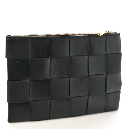 Bottega Veneta Nappa Maxi Intrecciato Small Cassette Flat Zip Pouch Black 3 of 8