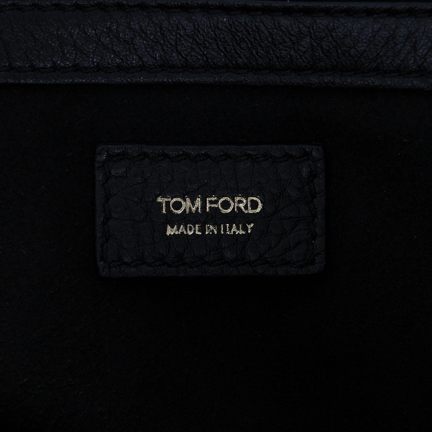 Tom Ford Pebbled Calfskin Medium Amber Zip Tote Black 6 of 6