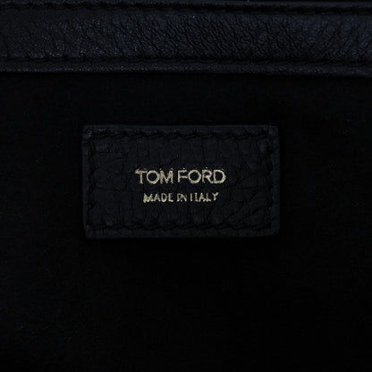 Tom Ford Pebbled Calfskin Medium Amber Zip Tote Black 6 of 6