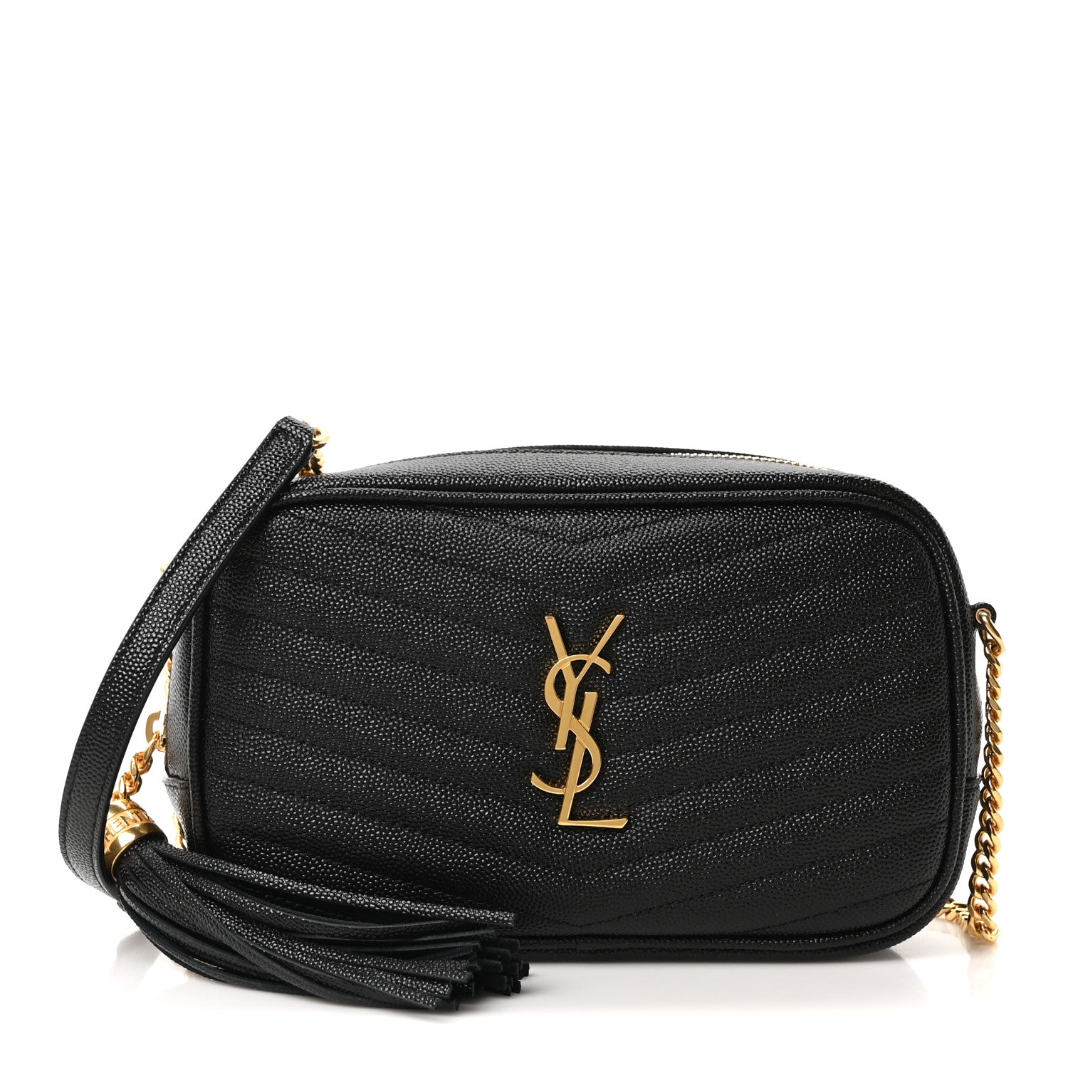 Saint Laurent Grain De Poudre Matelasse Monogram Mini Lou Camera Bag Black 1 of 9