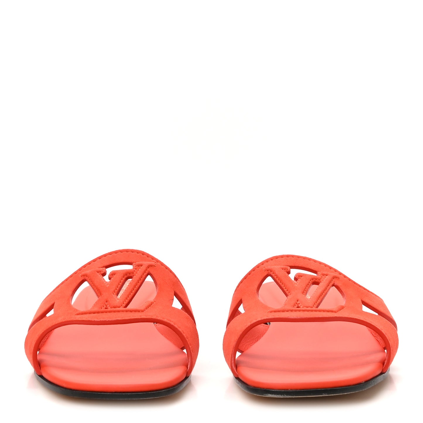 Suede Goatskin LV Isola Flat Sandals 40 Orange