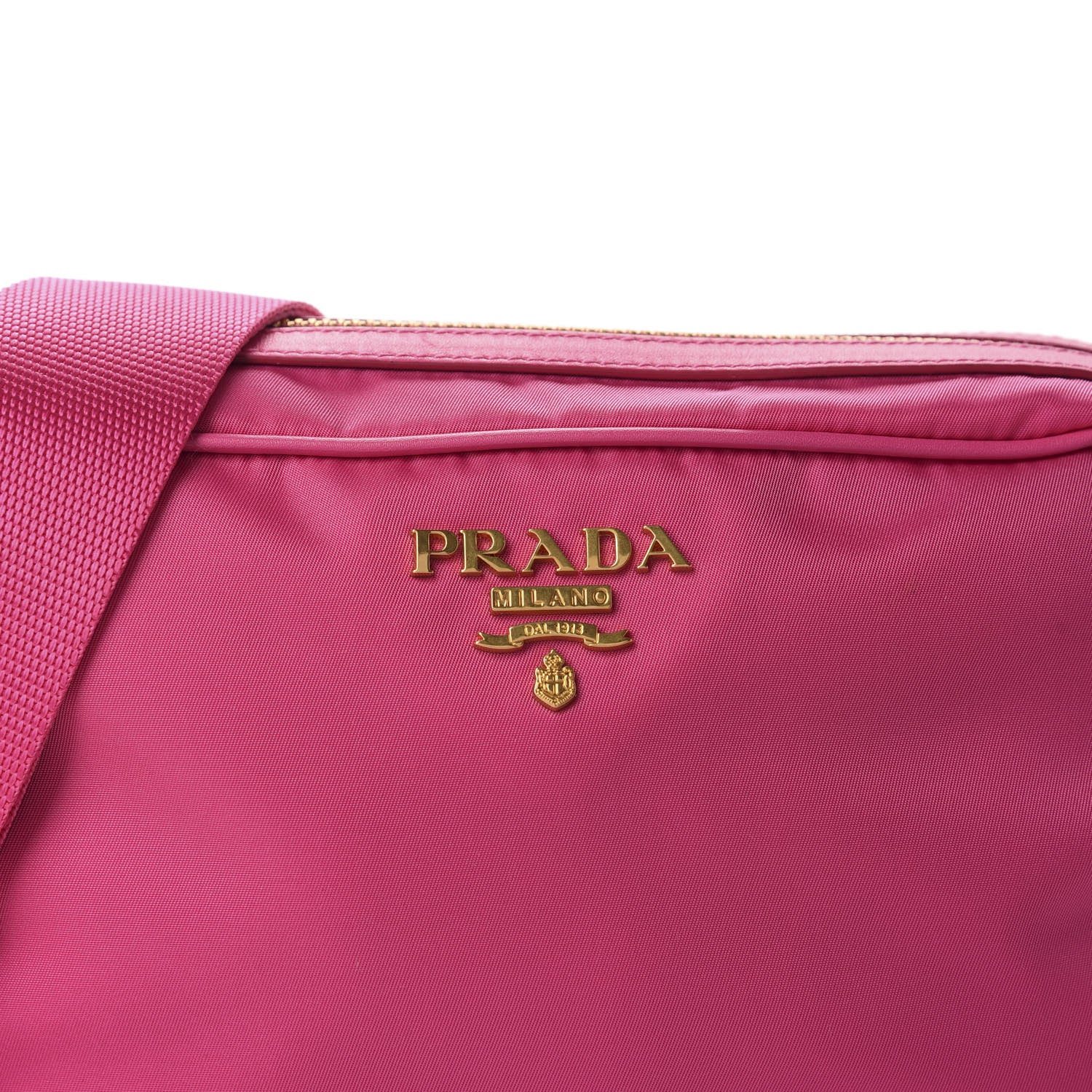 Prada Tessuto Nylon Soft Calf Camera Bag Fuxia 11 of 11