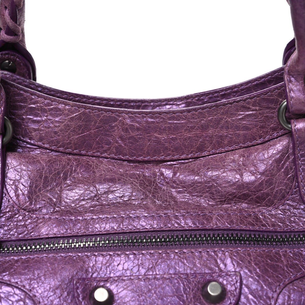 Balenciaga Agneau Classic Hardware City Metallic Purple 9 of 12