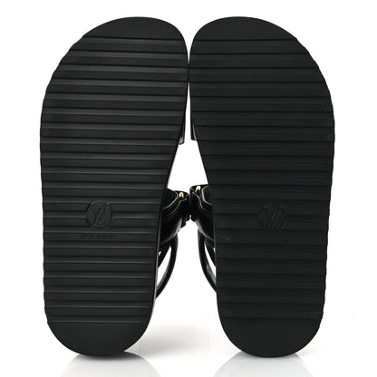 Louis Vuitton Lambskin Sunset Comfort Platform Sandals 36.5 Black 7 of 12