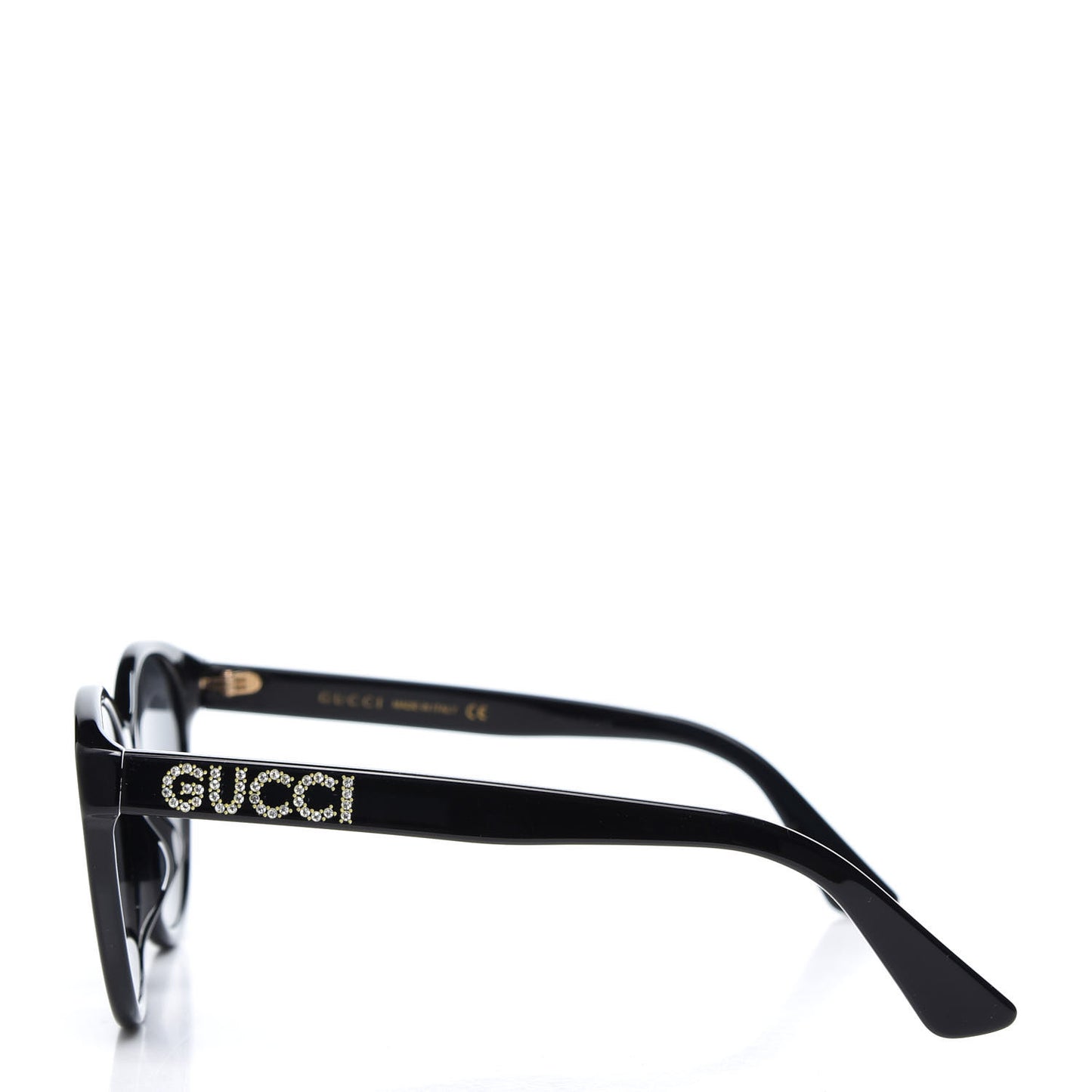 Round Frame Crystal Sunglasses GG 0419S Black