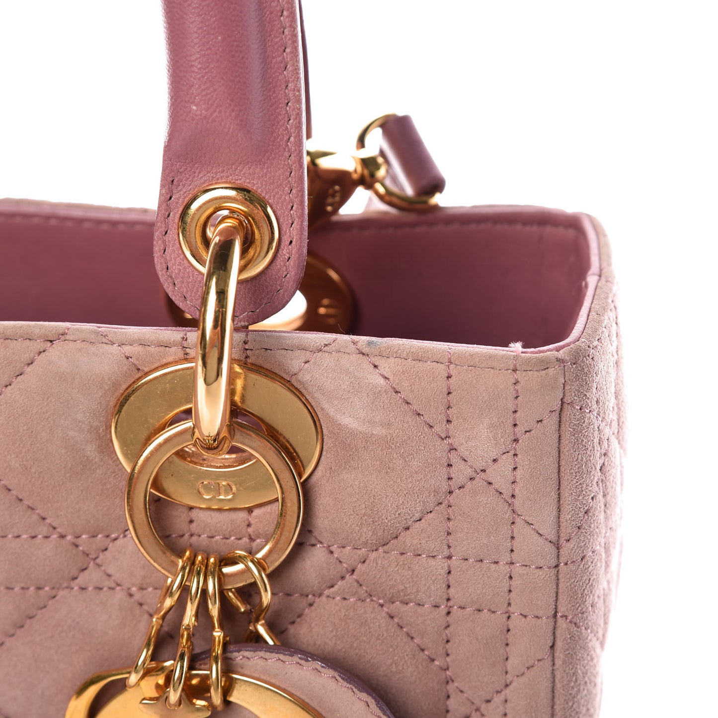 Suede Cannage Medium Lady Dior Pink