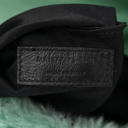 Saint Laurent Merino Shearling Lambskin Quilted Small Loulou Puffer Monogram Chain Satchel Iced Mint 7 of 10