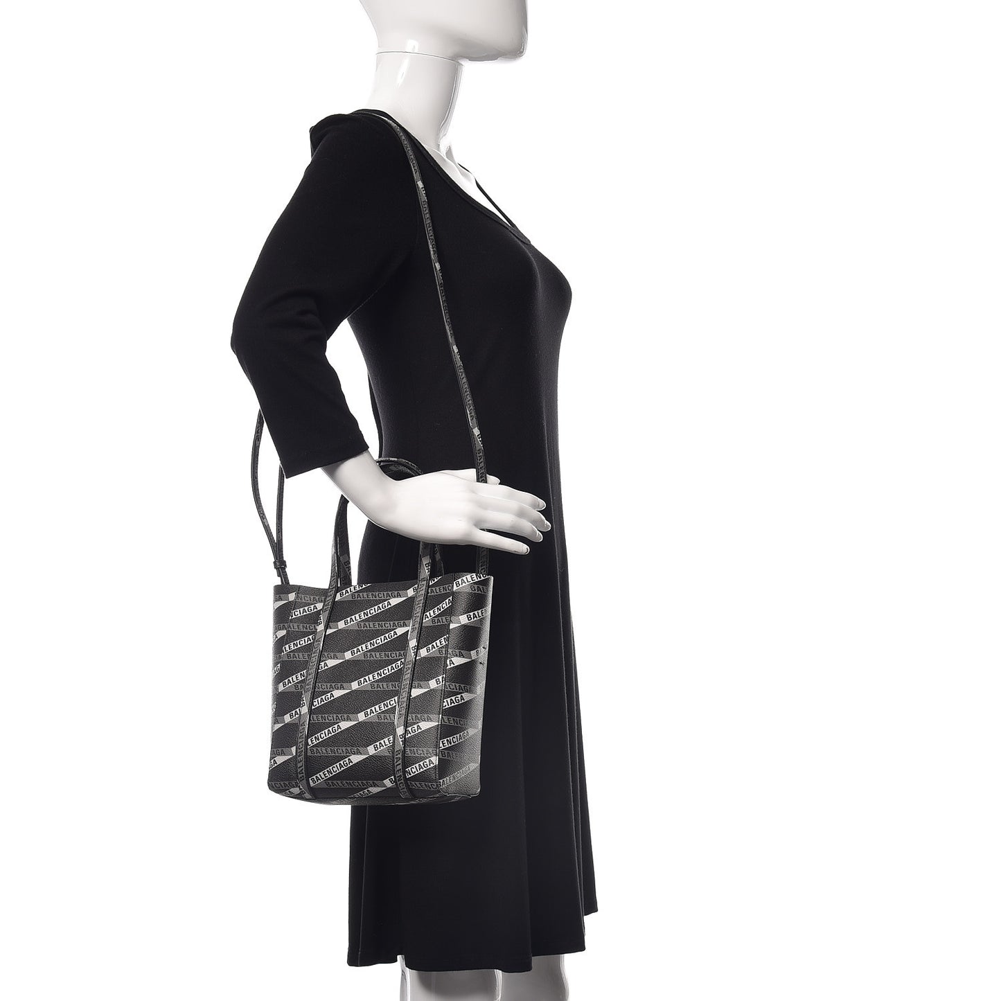 Coated Canvas Losange Monogram Mini Tote Black Grey